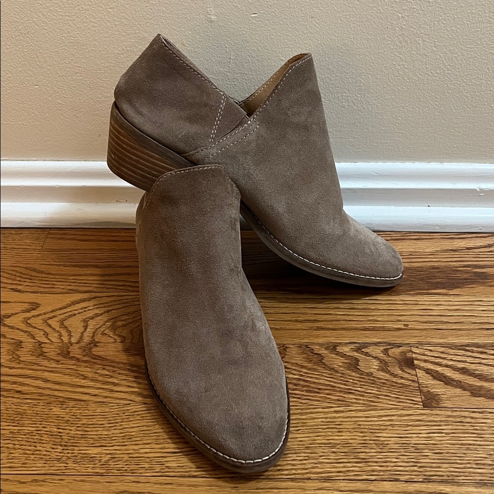 Lucky Brand Leather Booties Taupe Size 9.5